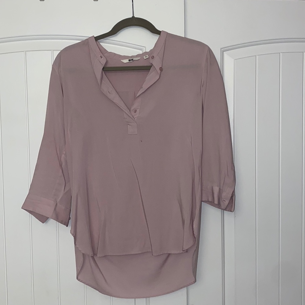 Uniqlo pink blouse